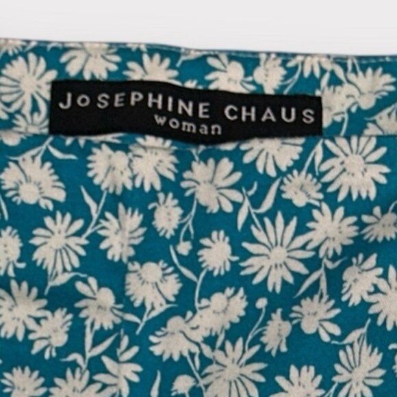 Josephine Chaus Womens 18 Lazy Daisy Blue Capri High Waisted Pant Summer Vacay - Picture 8 of 10